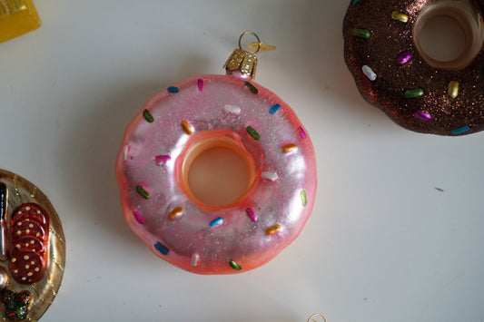 Pink Sprinkles Donut Ornament